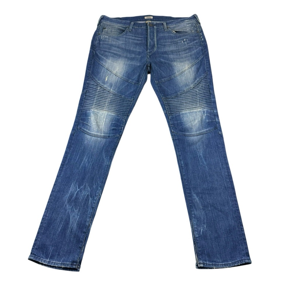 True Religion Rocco Relaxed Skinny Moto Mens Jeans Blue 36x34 Made in USA